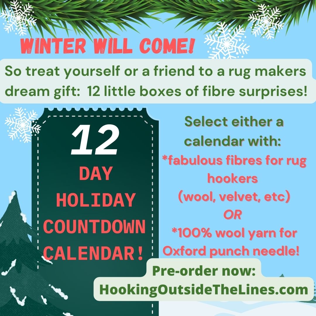 12 DAY Holiday Countdown Calendar for Rug Makers!