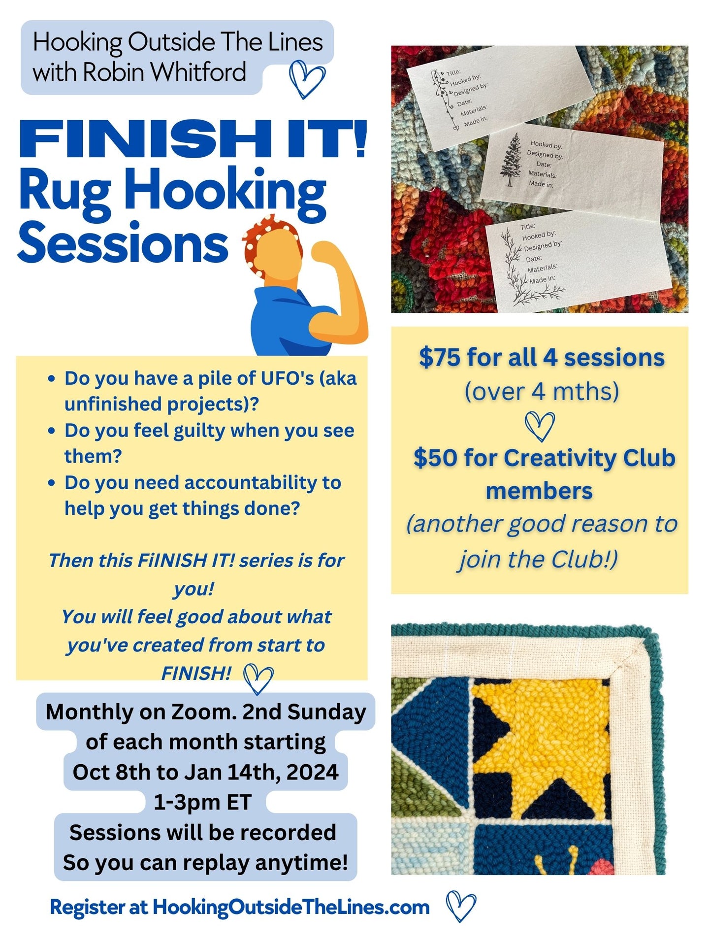 FINISH IT! Rug Hooking Sessions
